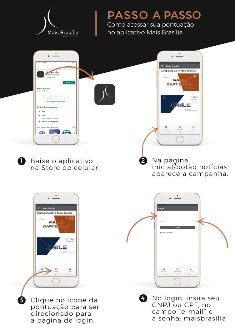 passo a passo para instalar o aplicativo Mais Brasília